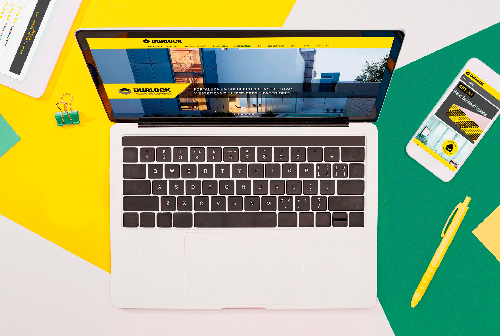 Sitio web de Durlock con calculador y cotizador